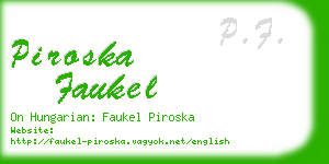 piroska faukel business card